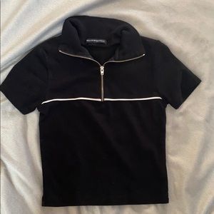 Brandy Melville quarter zip tee